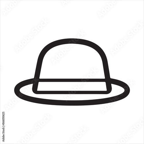 hat single Line Icon Vector Design outline
