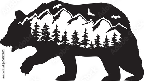 Vector brown bear fantasy
