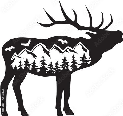 Vector Elk Fantasy Art