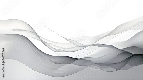 Abstract black gradient wave design on white background