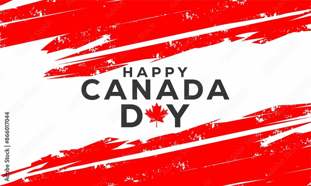 Happy Canada Day illustration background banner with red maple leaves ...