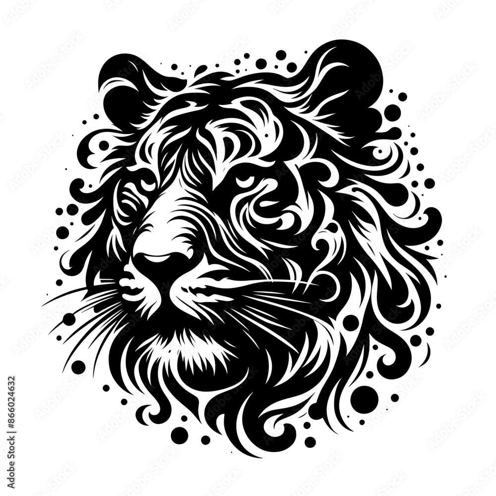 silhouette illustration of a artistic tiger vector silhouette illustration of a artistic tiger vector
