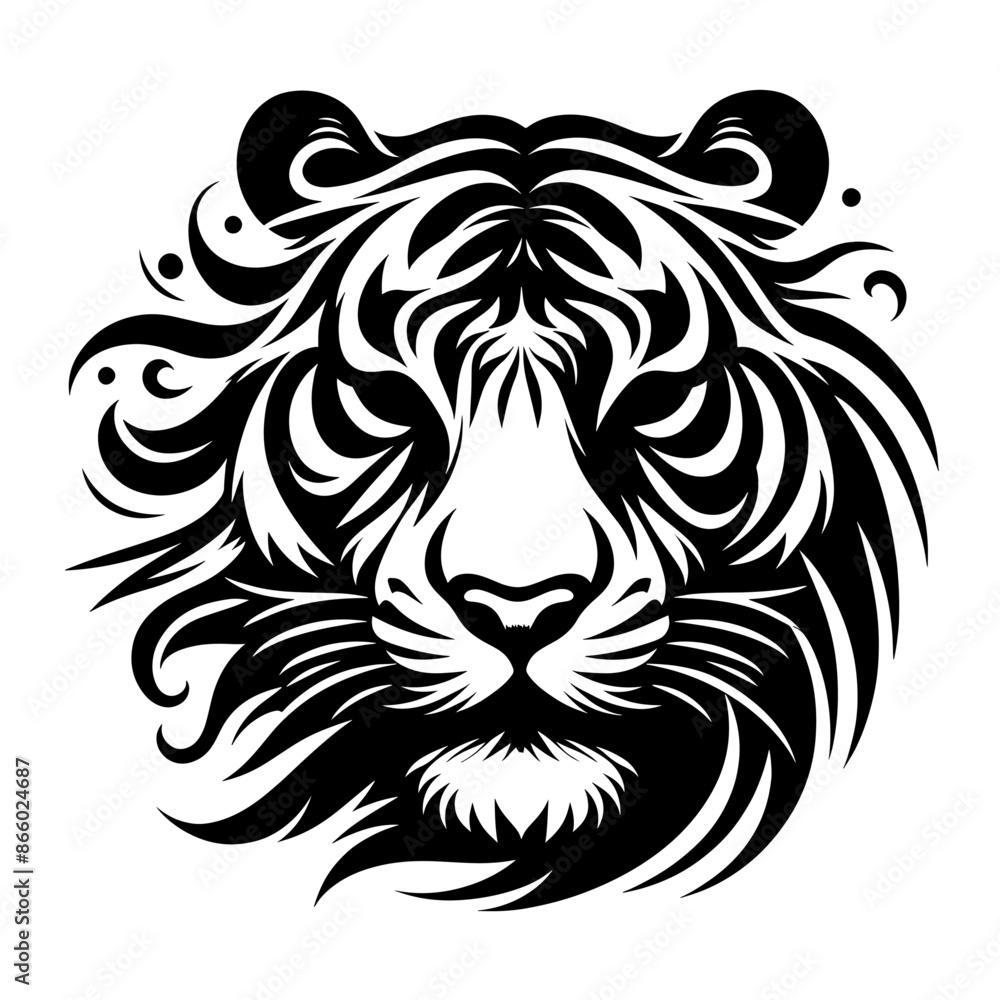 silhouette illustration of a artistic tiger vector silhouette illustration of a artistic tiger vector