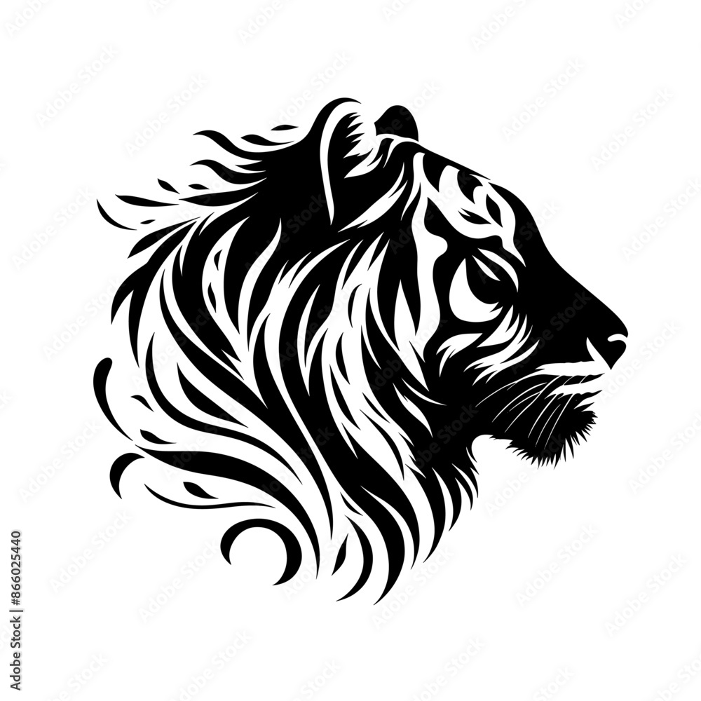 silhouette illustration of a artistic tiger vector silhouette illustration of a artistic tiger vector