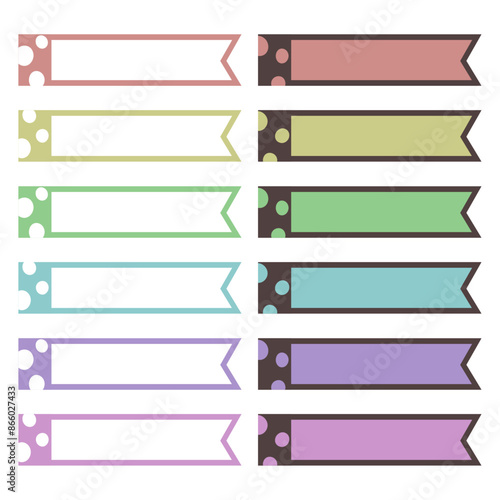 Set of sticky marks, organizer tags, planner stickers, paper sticky notes and more.