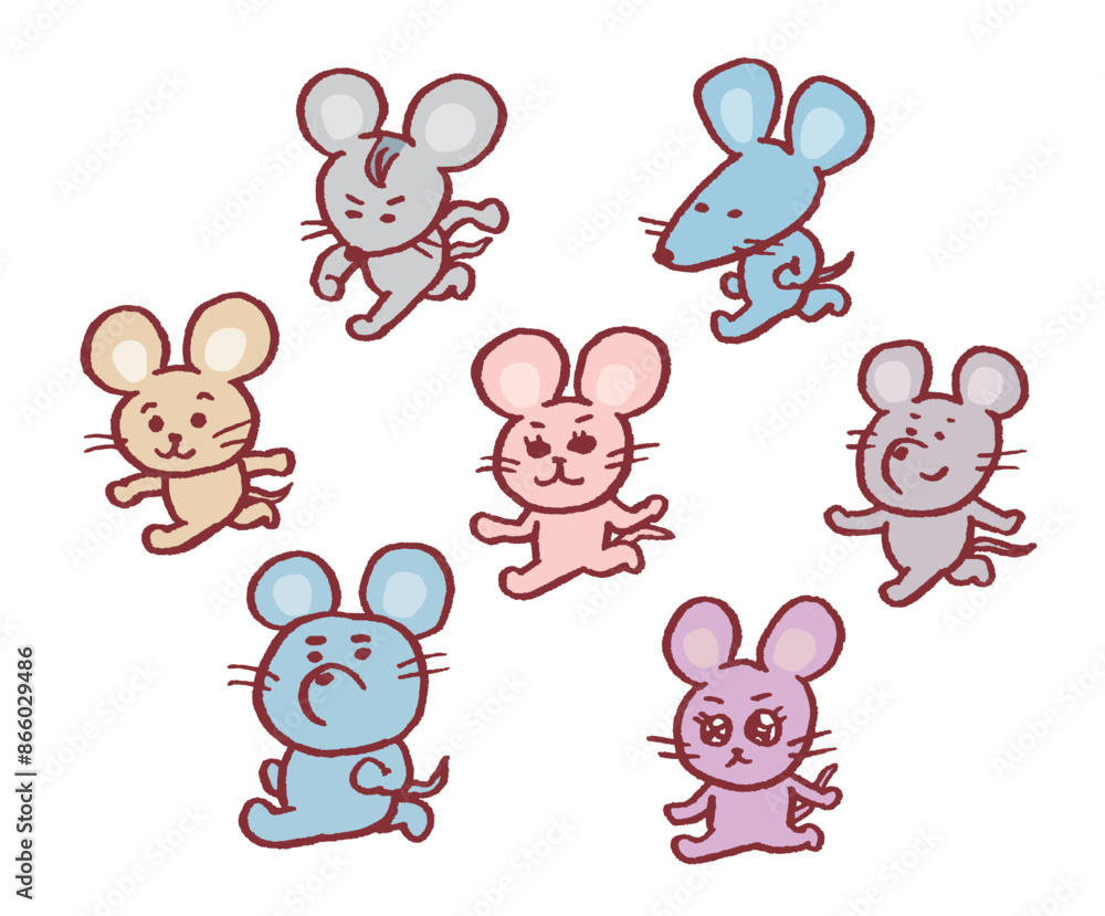 かわいいネズミのキャライラスト かわいいネズミのキャライラスト