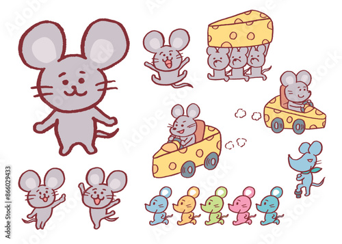かわいいネズミのキャライラスト