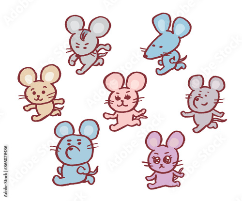 かわいいネズミのキャライラスト