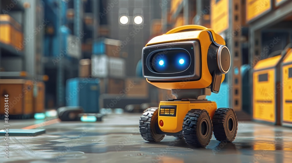 A virtual reality headset being used to remotely control a delivery robot, demonstrating the possibilities of advanced robotics A virtual reality headset being used to remotely control a delivery robot, demonstrating the possibilities of advanced robotics