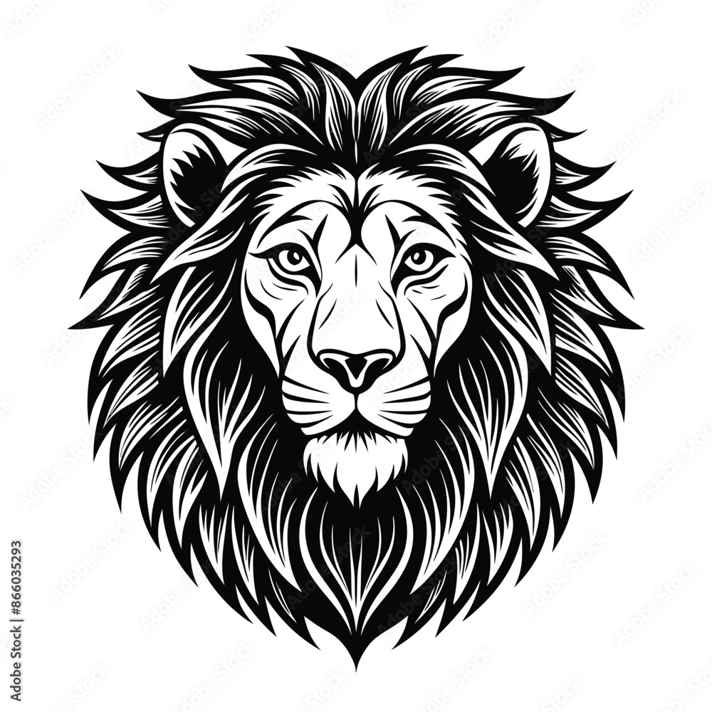 Obraz premium lion head handrawn vector illustration