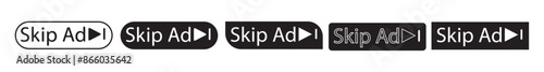 Skip ad button icon.Advertisement icon. Vector illustration.