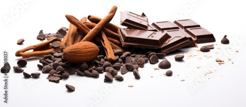 Carob chocolate against a w...