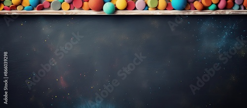 Colorful chalk placed in fr...