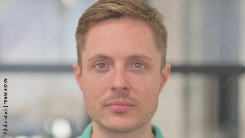 Close up of Serious Mature Adult Man Face Close up of Serious Mature Adult Man Face