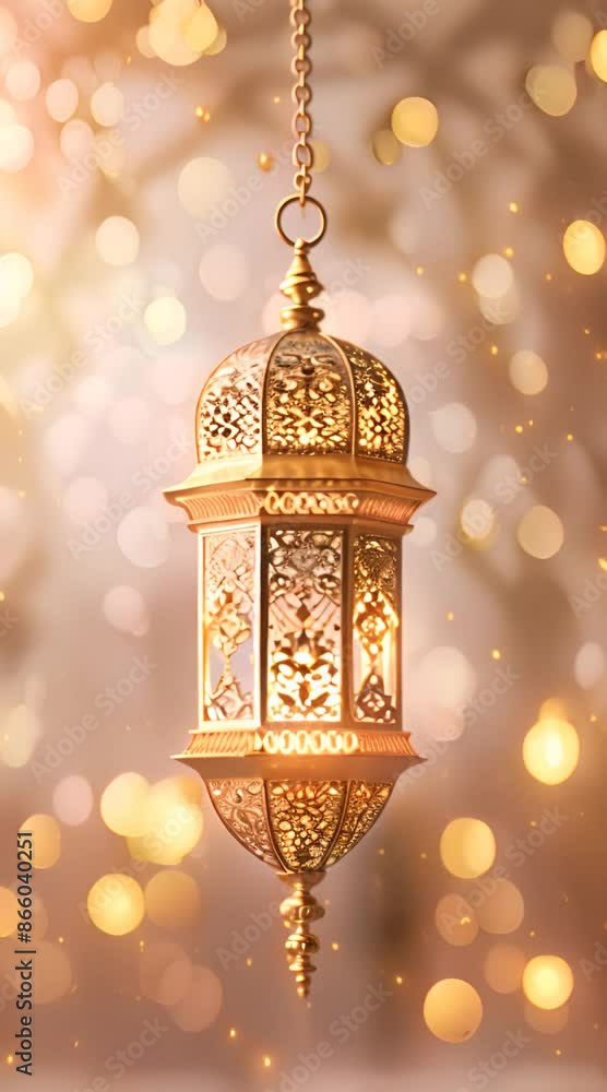 Celebration of islamic eid mubarak and eid al adha lantern in a light background. 4K Video Celebration of islamic eid mubarak and eid al adha lantern in a light background. 4K Video