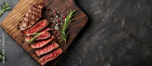 Sliced medium rare roast be...