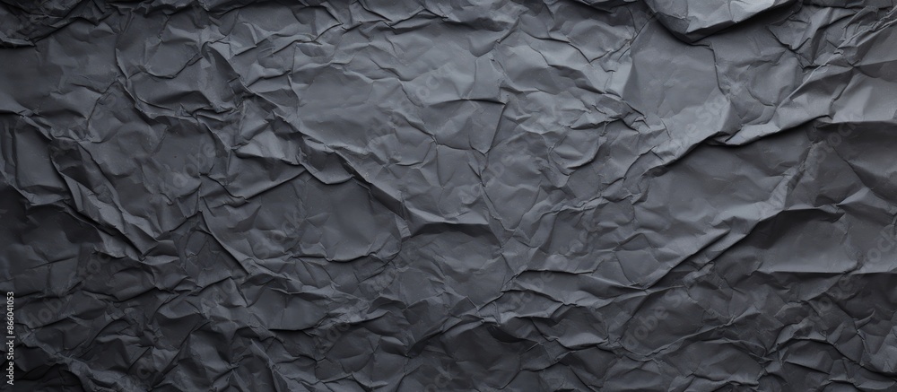 A blank, wet, crumpled black paper on a textured wall with space for image. with copy space image. Place for adding text or design A blank, wet, crumpled black paper on a textured wall with space for image. with copy space image. Place for adding text or design