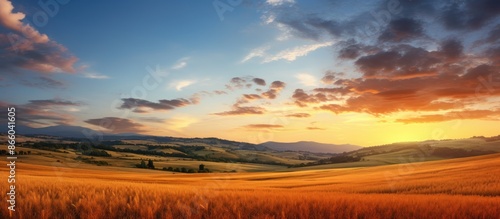 A picturesque sunset scene ...