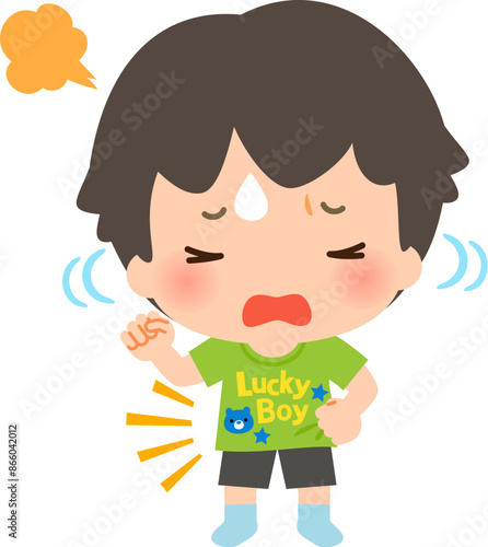 Tシャツのデザインが嫌で駄々をこねる男の子