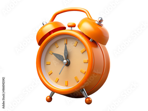 3d alarm clock on white background