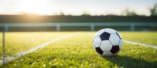 A soccer ball placed on the...