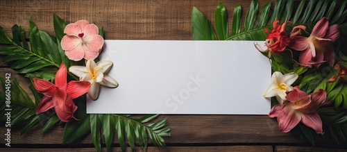 Fresh tropical leaves and f...