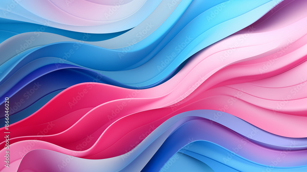 Fototapeta premium blue and pink waves, colorful abstract background 