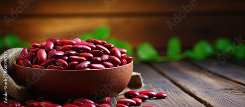 Red beans are arranged on a...