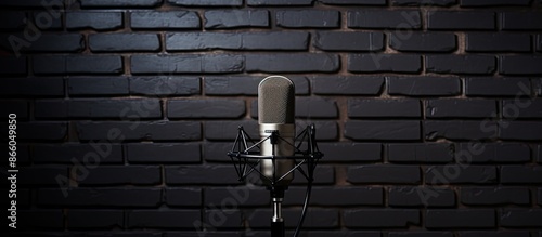 Microphone on stand with po...