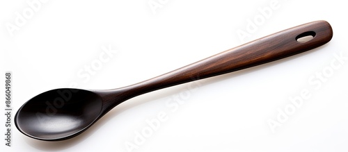 Ebony wooden spoon isolated...