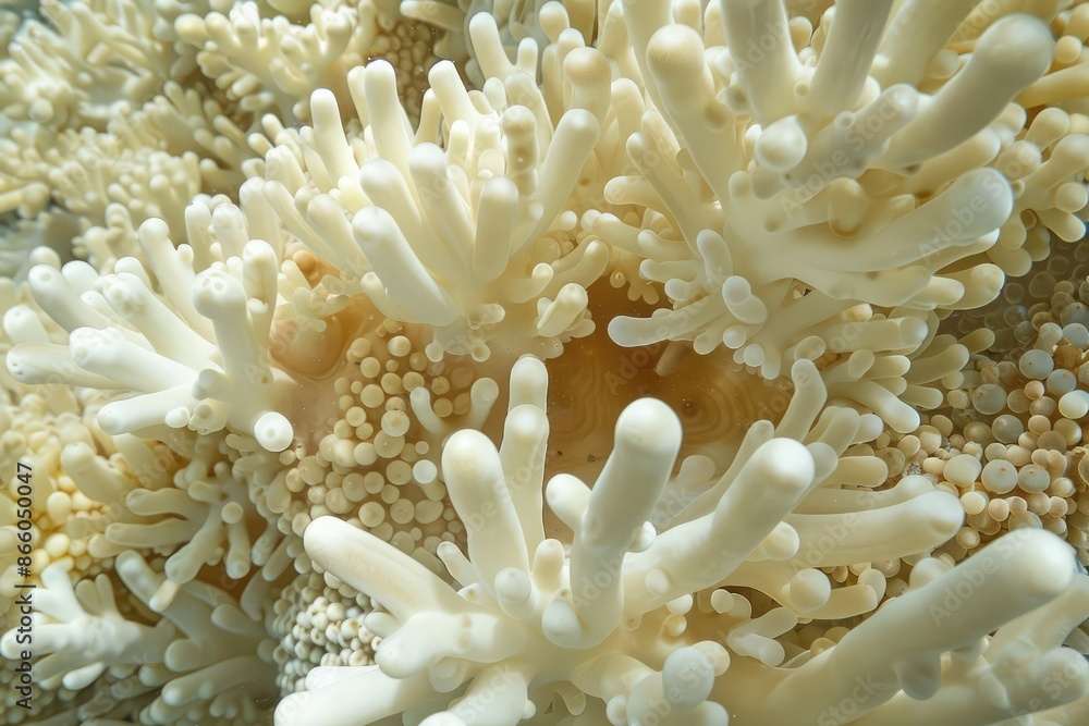 Photo of bleached coral in the sea , global warming , Generative AI Photo of bleached coral in the sea , global warming , Generative AI