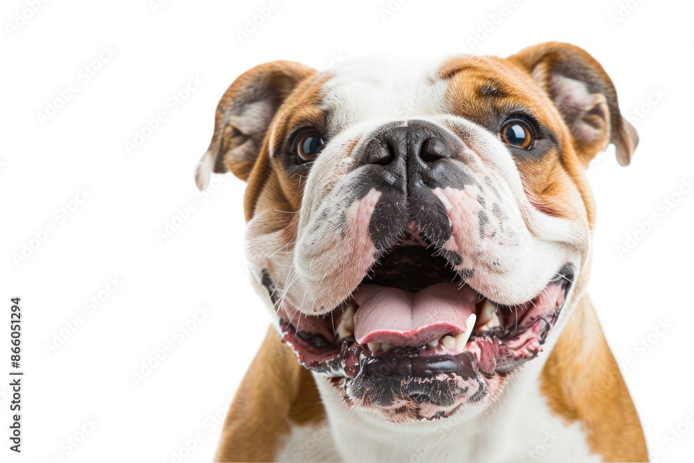 Bulldog Happy. Portrait of a Purebred Bulldog with a Big Smile in Studio Isolation Bulldog Happy. Portrait of a Purebred Bulldog with a Big Smile in Studio Isolation