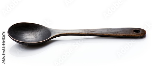 Ebony wooden spoon isolated...