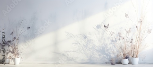 Delicate grass shadows on a...