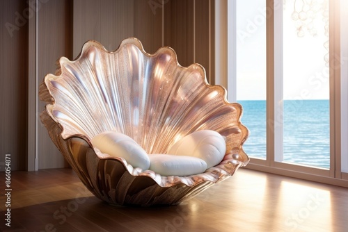 Living chair seashell invertebrate furniture. photo