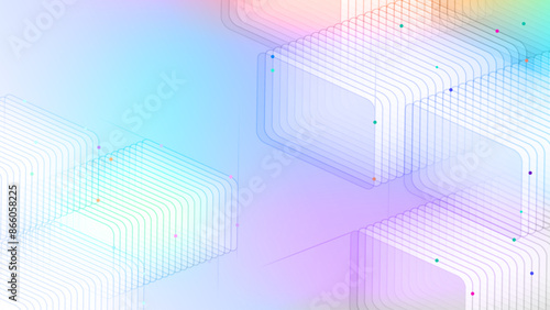 Geometric line pattern cube tech vector background