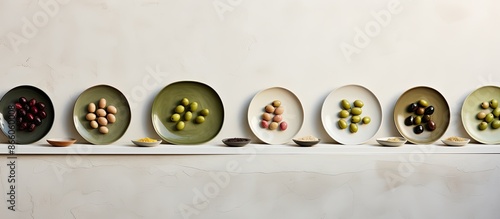 A selection of olives on wh...