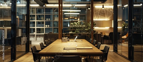 Well-lit meeting room in co...