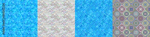 Seamless color geometric pattern set