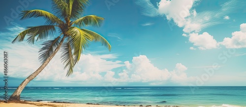 Tropical beach scene with a...