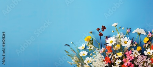 Wild flowers bouquet agains...