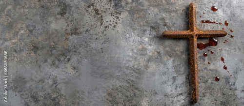 Rusty nail Christian cross ...