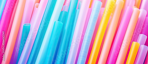 Colorful plastic straws sta...