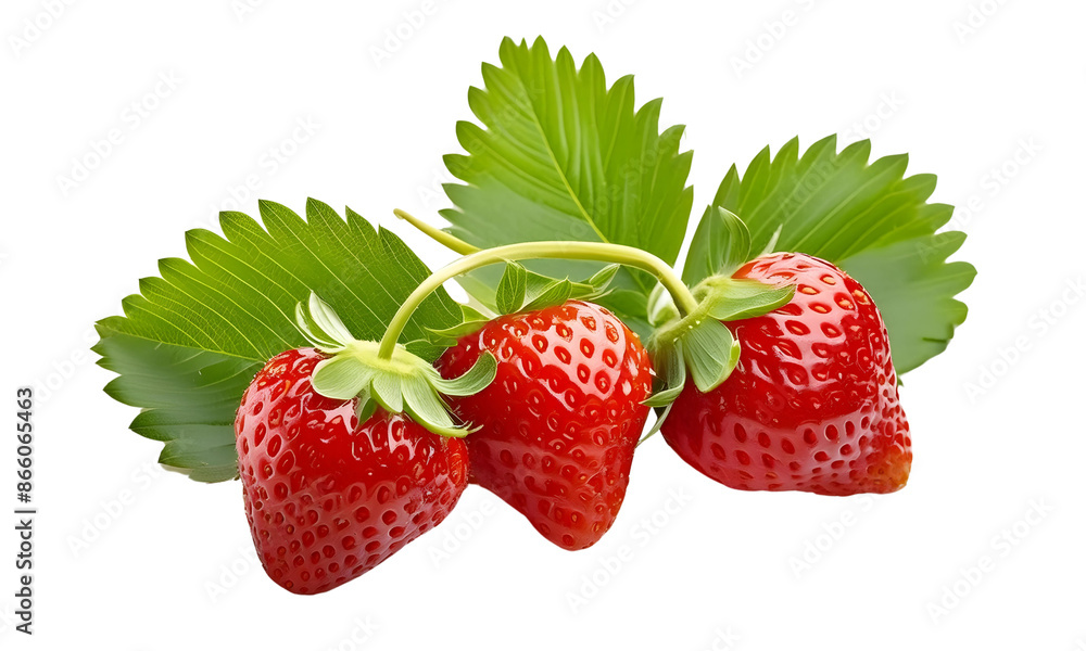 Branch of fresh strawberry isolated, group of red strawberry cut out. Branch of fresh strawberry isolated, group of red strawberry cut out.