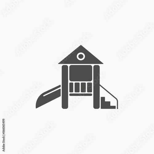 Playground icon vector. kindergarten, activity, slide, playtime, childhood, entertainment symbol sign
