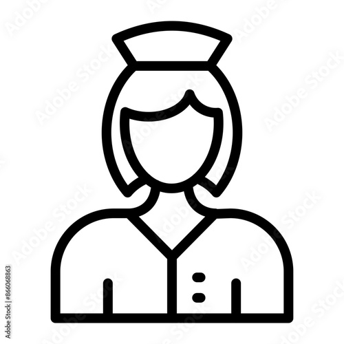 Air Hostess Line Icons Design