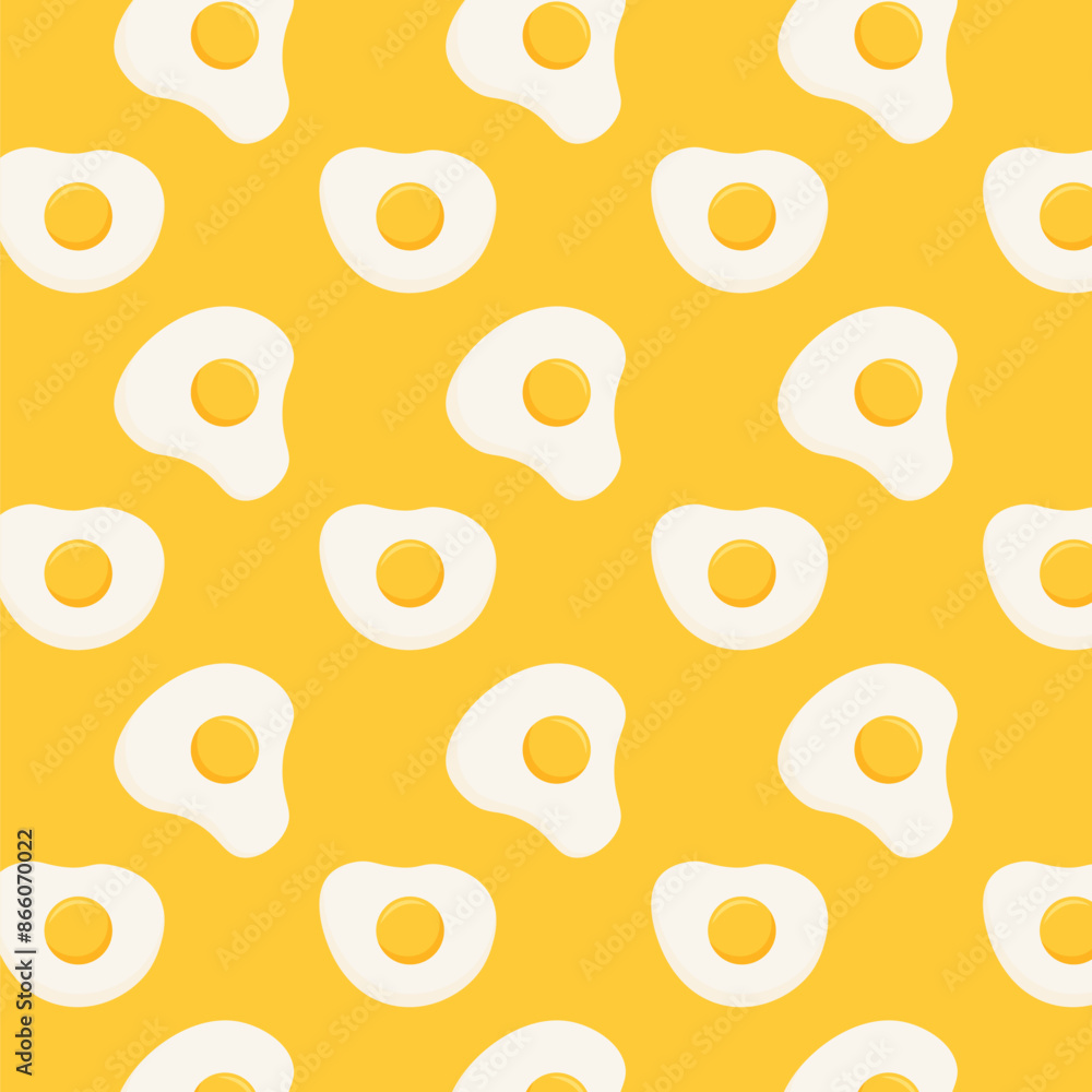Flat eggs fried pattern cute decoration for wrapping, print, textile wallpaper illustration Flat eggs fried pattern cute decoration for wrapping, print, textile wallpaper illustration