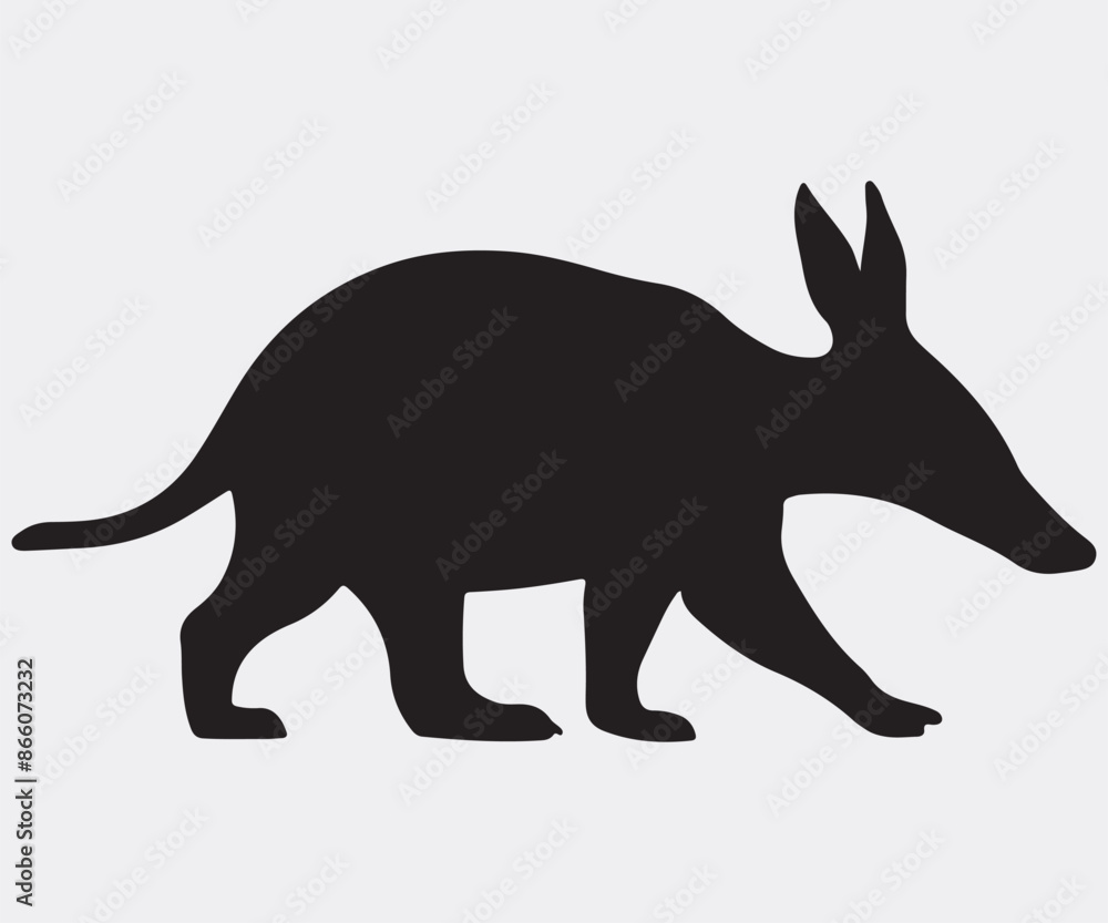 Obraz premium Aardvark Silhouette, illustration and vector