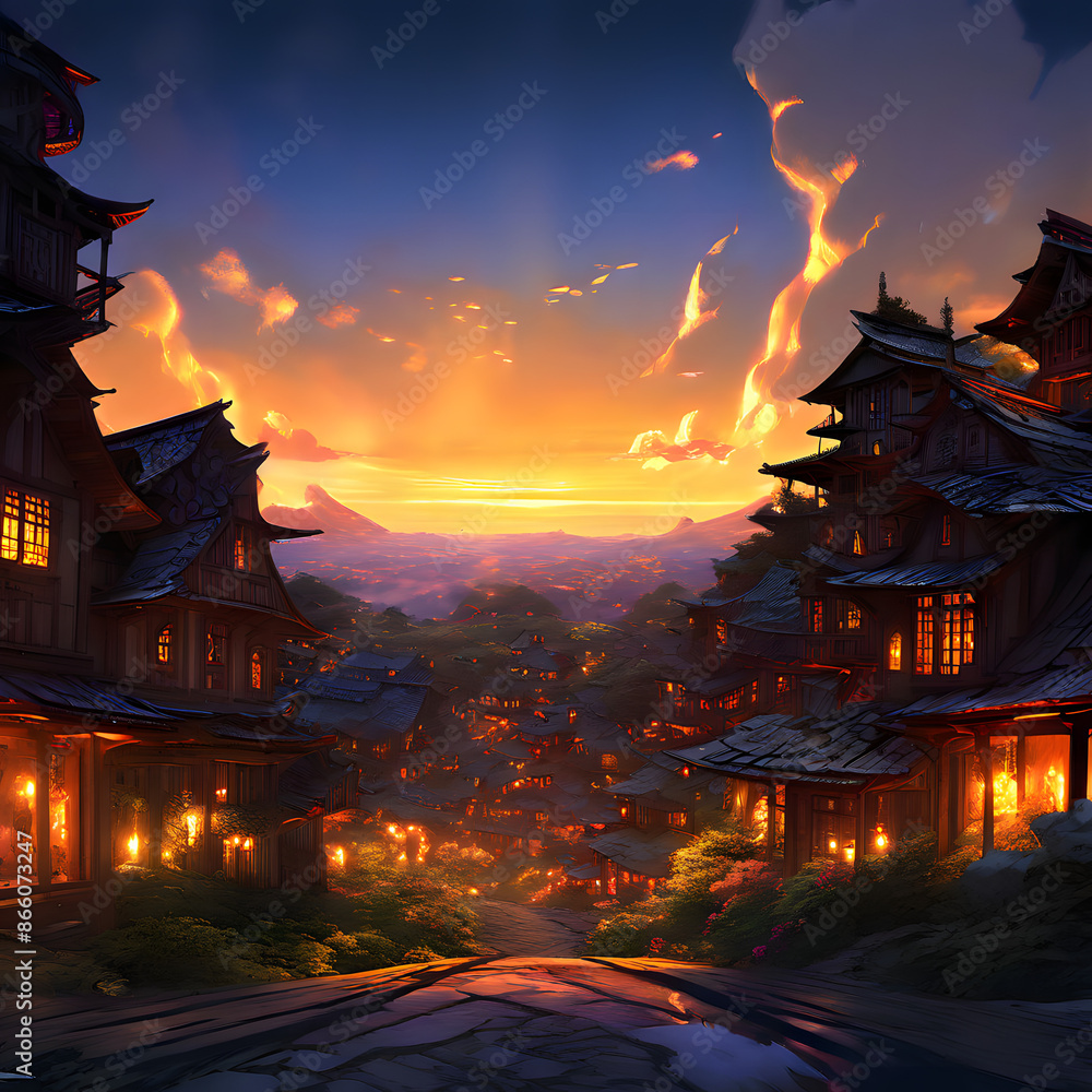 Fototapeta premium old house in the night