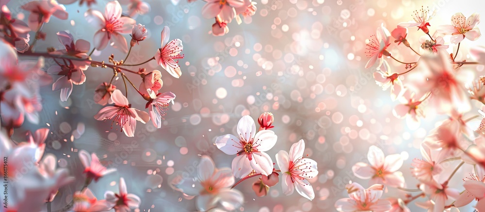 Cherry blossoms from Japan, creating a serene and beautiful copy space image. Cherry blossoms from Japan, creating a serene and beautiful copy space image.